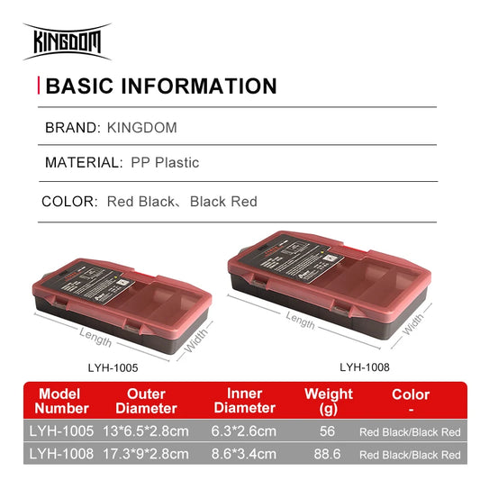 Kingdom Fishing Tackle Box Fish Lures Hooks Baits Compartments Storage Case Box Fishing Tackle Box for Pesca Fishing Accessories