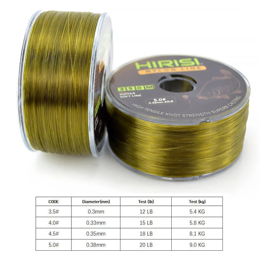 Hirisi 350m Super Strong Fishing Line Japan Monofilament Nylon Carp Fishing Line Fishing Accessories Nylon Line