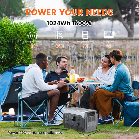 CTOLITY Factory XP1000 1024WH Outdoor Solar Generator 1800W Portable Power Station 200W 20.5V Solar Panel Solar Energy Systems