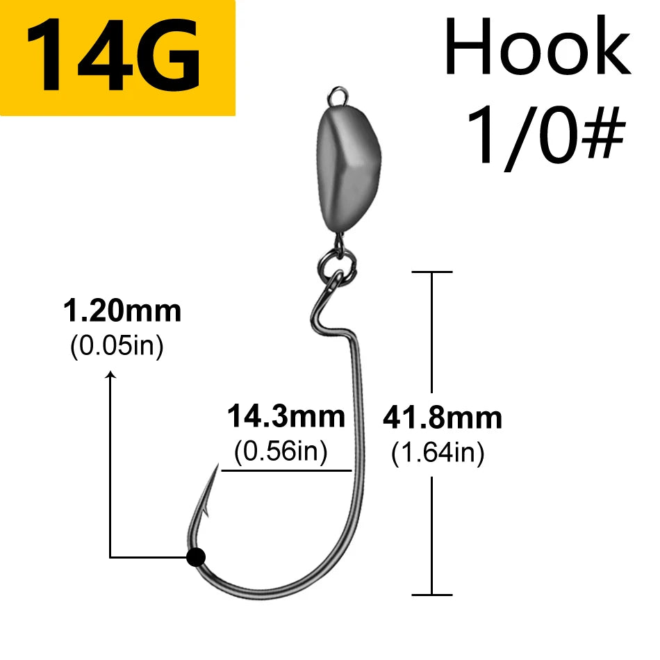 5pcs 5g 7g 10g Jig Head Deep Fishing hook Weight Sinker Jig Water Bullet Weight with Swivel Sinkers Fishing Tackle Accessories
