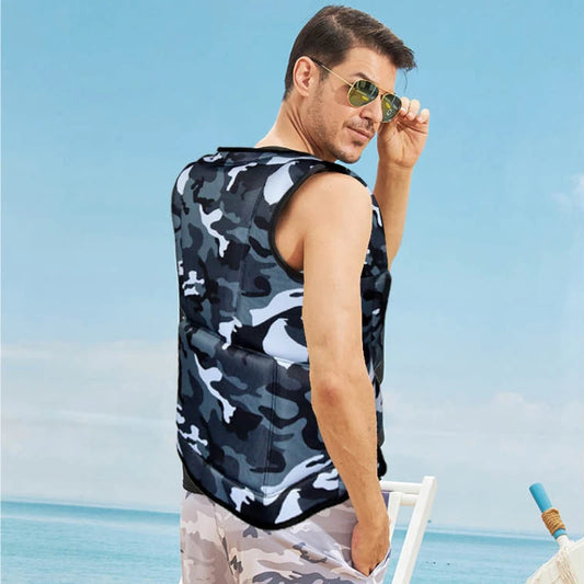 Lightweight Breathable Summer Camouflage Fishing Vest with Built-in Life Jacket for Adults and Kids No Strap Design Life Vest