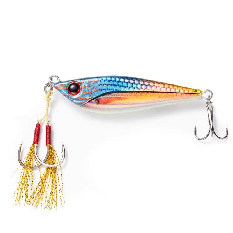 Fisher Town Metal jig 20g40g60g80g 3D Print Laser slow jig Trout Sea Fishing Bait micro jig Sea Fishing Bait Jigging Lure Metal