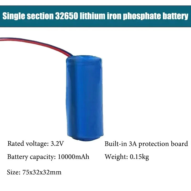 Solar Lamp Battery 3.2V 32650 Large Capacity Lithium Iron Battery Solar Street Lamp Floodlight Battery with Protection Panel