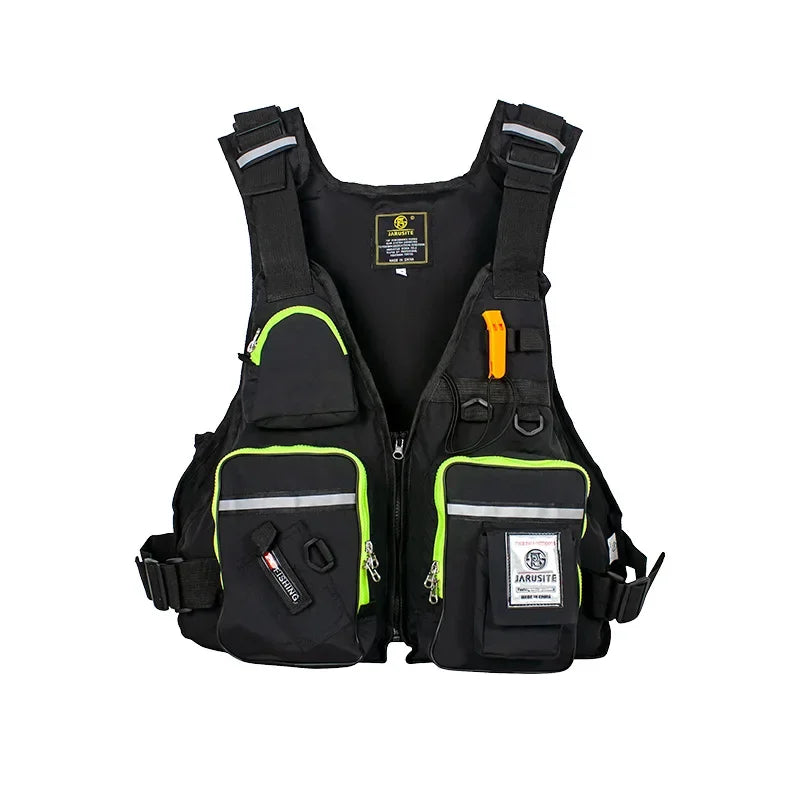 Fishing Life Jacket Buoyancy Vest Multi-pocket Lightweight Fly Fishing Vest for Men Adjustable Vests Detachable Cushion