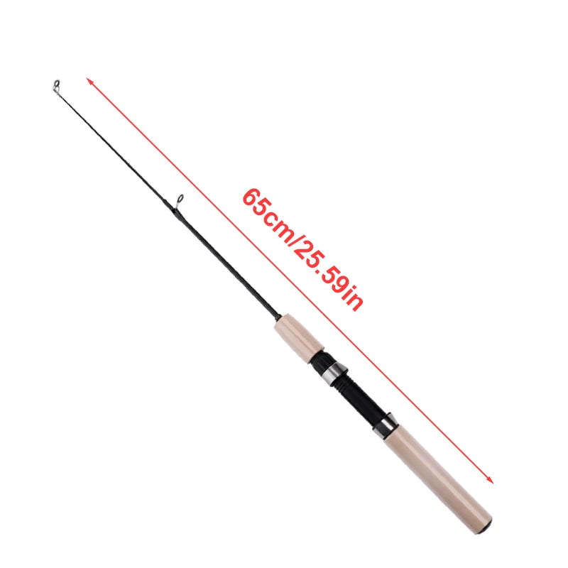 FISH KING Ice Fishing Rod Winter Short Fiber Telescopic Pole Portable Fish Trackle Accessories for Freshwater Saltwater