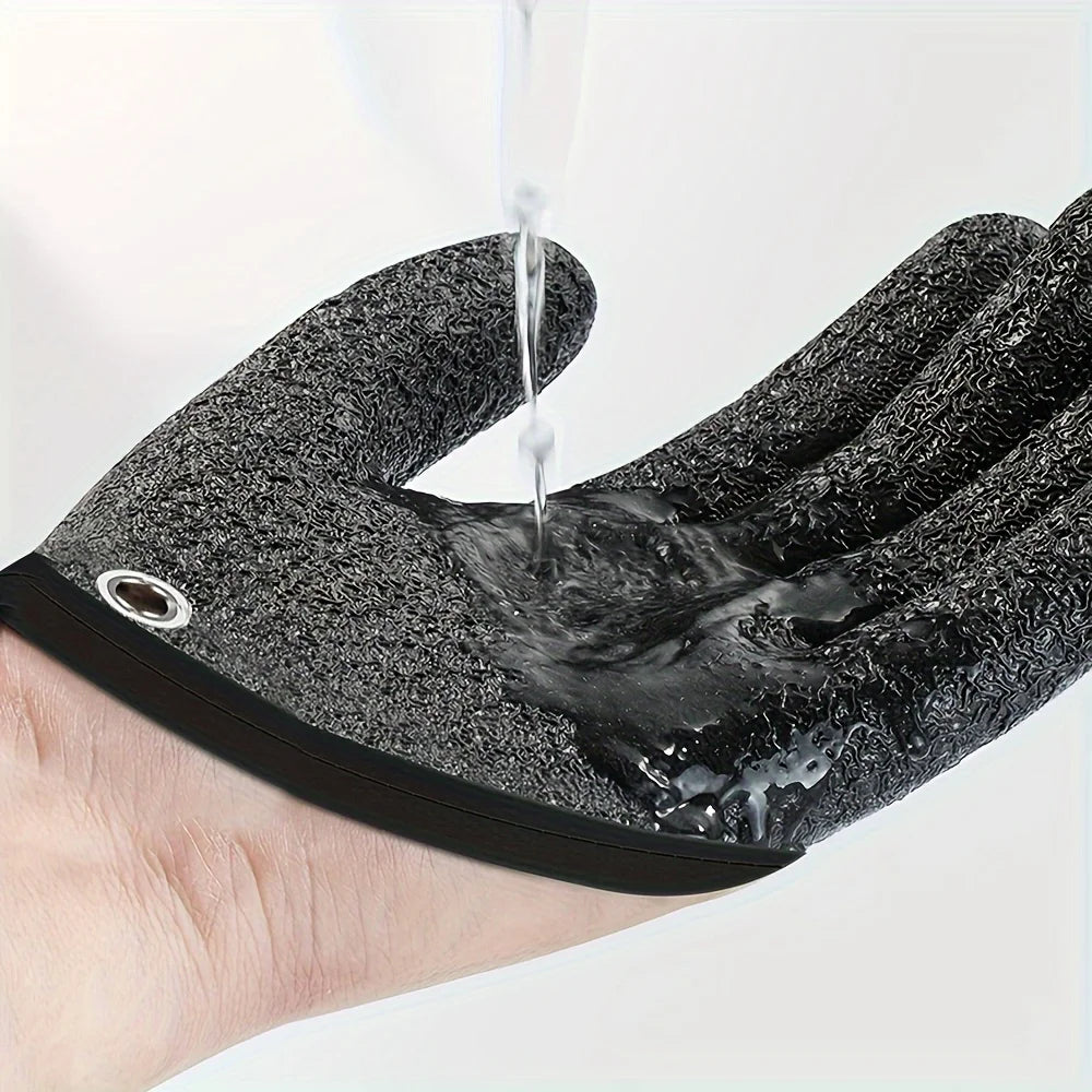 1 Pair Non-Slip Fishing Gloves with Lanyard, Waterproof Saltwater Fishing Gloves-Fishing-Specific Design, Essential Fishing Gear