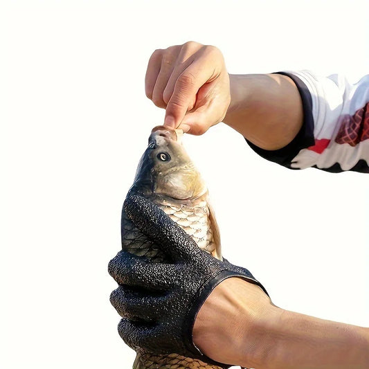 1 Pair Non-Slip Fishing Gloves with Lanyard, Waterproof Saltwater Fishing Gloves-Fishing-Specific Design, Essential Fishing Gear