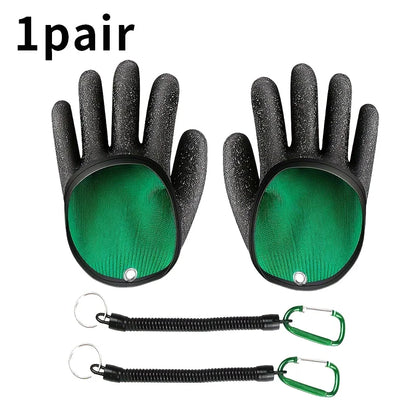 1 Pair Non-Slip Fishing Gloves with Lanyard, Waterproof Saltwater Fishing Gloves-Fishing-Specific Design, Essential Fishing Gear