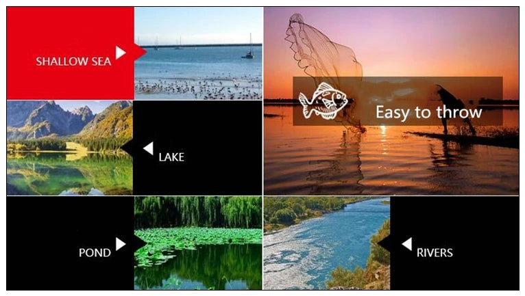 Finefish Cast Net Catch Fishing  Net Small Mesh American Style Throw Network Outdoor Hunting Tool