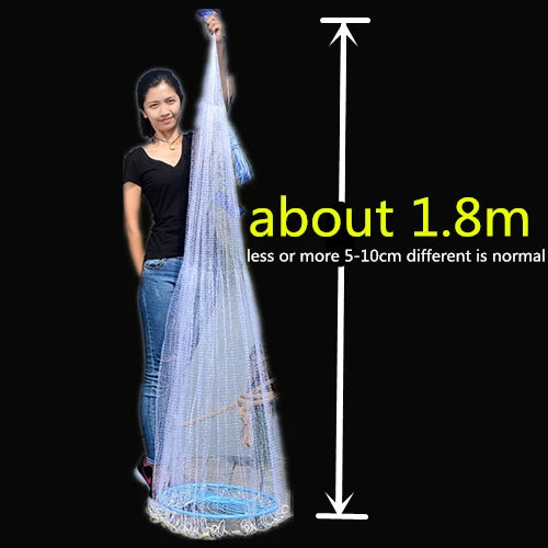 Finefish Cast Net Catch Fishing  Net Small Mesh American Style Throw Network Outdoor Hunting Tool