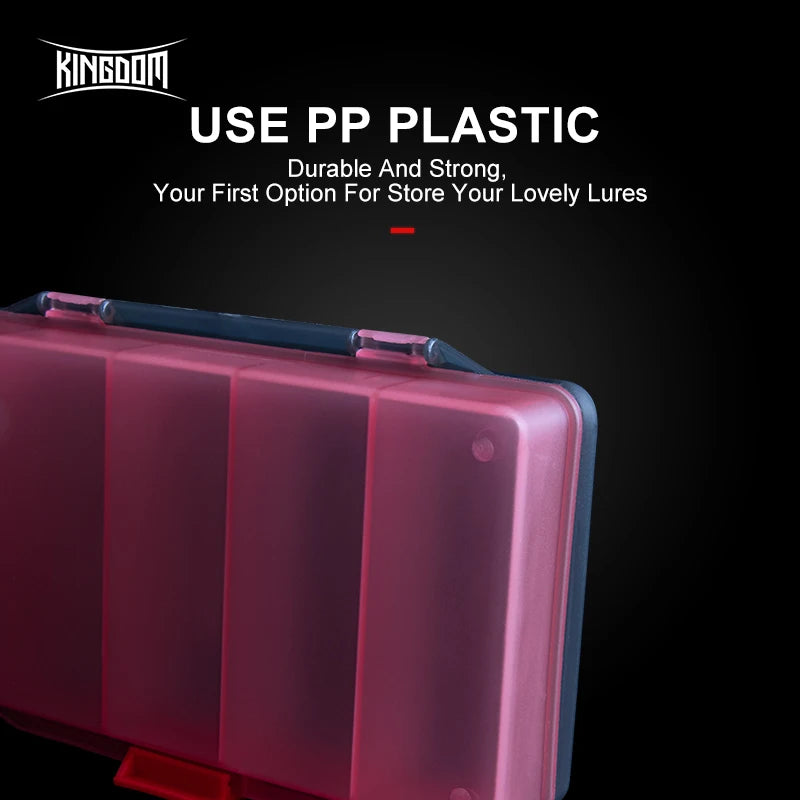 Kingdom Fishing Tackle Box Fish Lures Hooks Baits Compartments Storage Case Box Fishing Tackle Box for Pesca Fishing Accessories