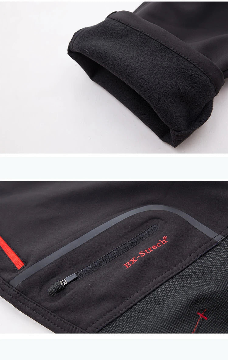 Men Winter New Warm Hiking Trekking Fishing Camping Climbing Trousers Oversize 6XL Waterproof Outdoor Women Cycling Fleece Pants