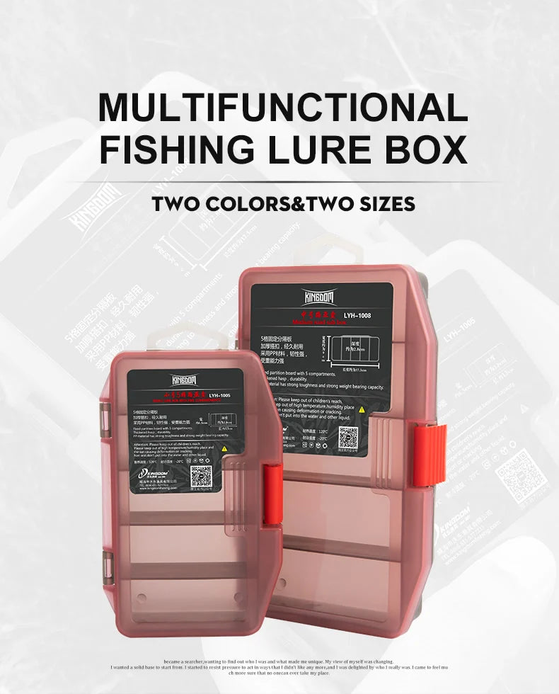 Kingdom Fishing Tackle Box Fish Lures Hooks Baits Compartments Storage Case Box Fishing Tackle Box for Pesca Fishing Accessories