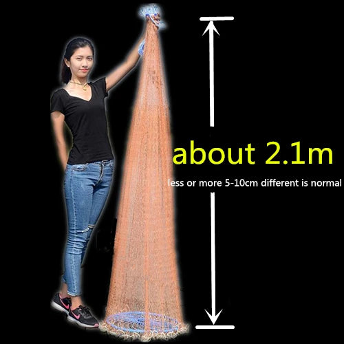 Finefish Cast Net Catch Fishing  Net Small Mesh American Style Throw Network Outdoor Hunting Tool