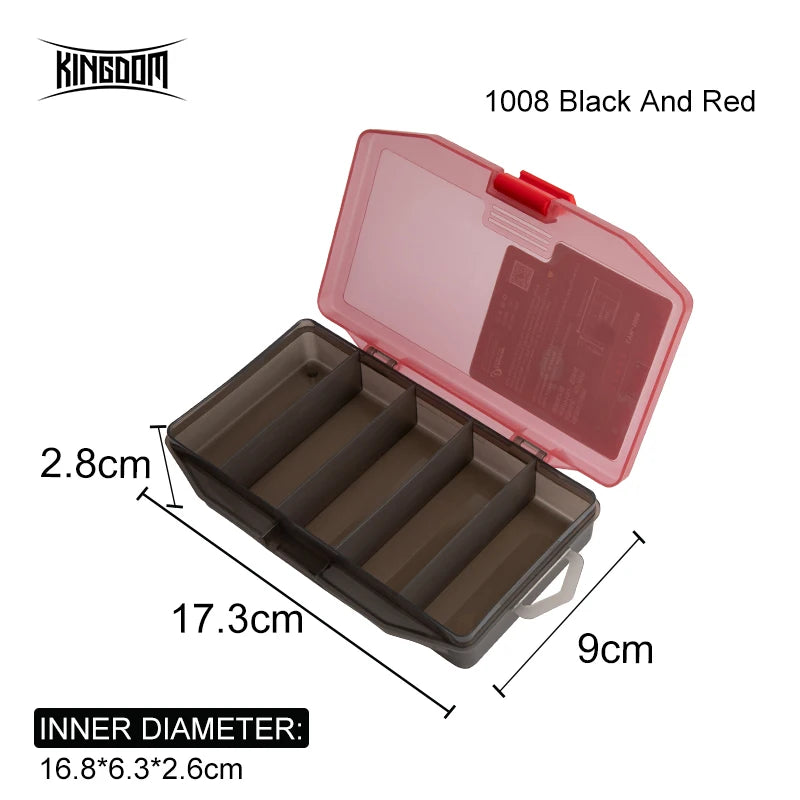 Kingdom Fishing Tackle Box Fish Lures Hooks Baits Compartments Storage Case Box Fishing Tackle Box for Pesca Fishing Accessories