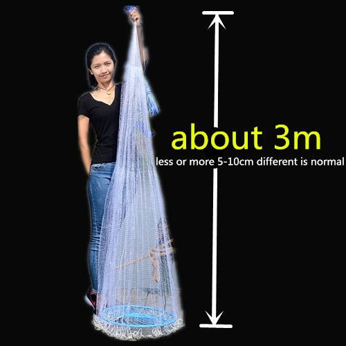 Finefish Cast Net Catch Fishing  Net Small Mesh American Style Throw Network Outdoor Hunting Tool
