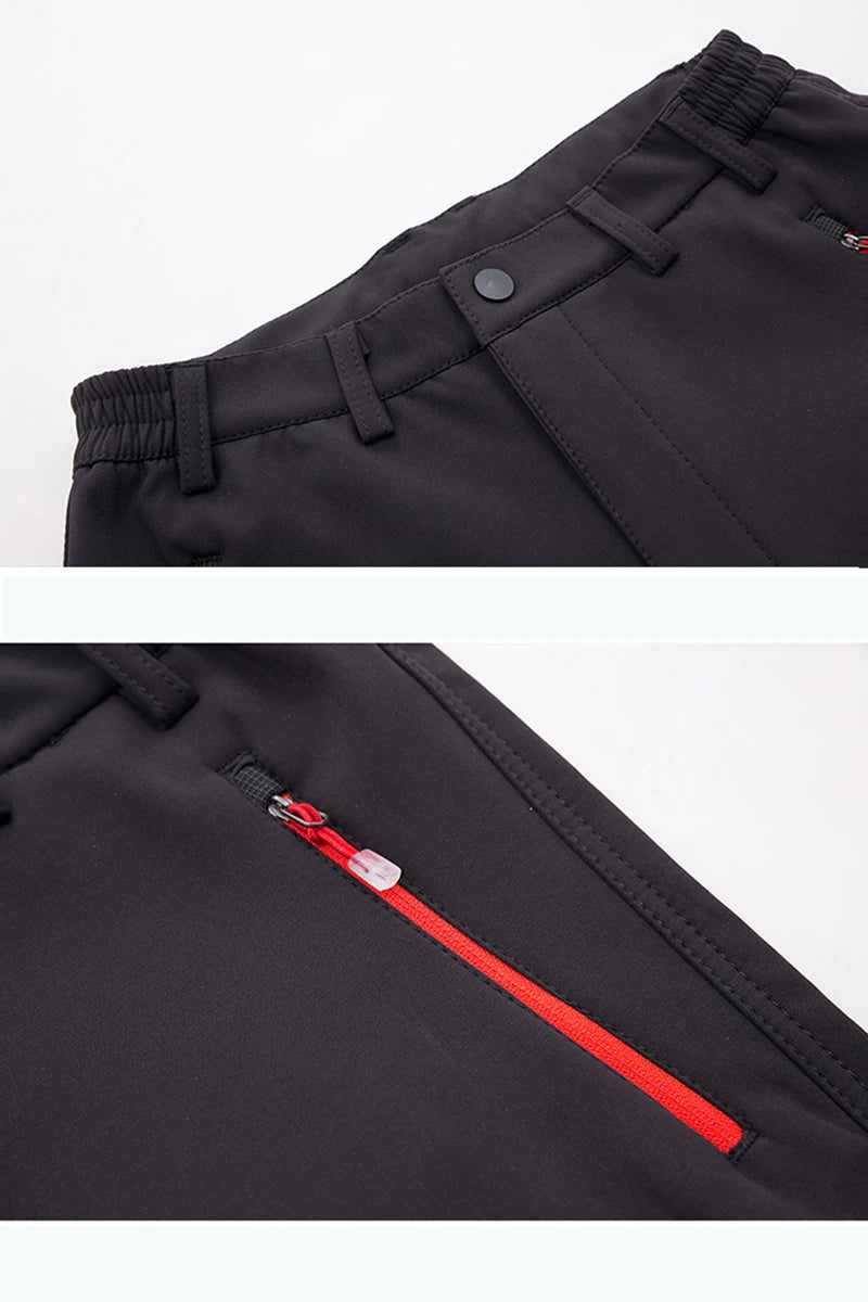 Men Winter New Warm Hiking Trekking Fishing Camping Climbing Trousers Oversize 6XL Waterproof Outdoor Women Cycling Fleece Pants