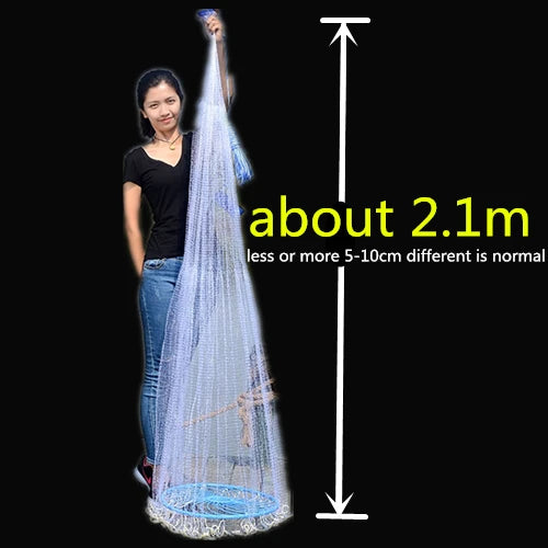Finefish Cast Net Catch Fishing  Net Small Mesh American Style Throw Network Outdoor Hunting Tool