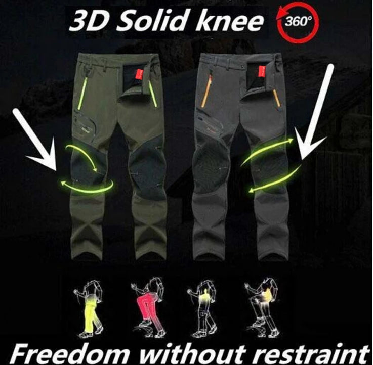 Men Winter New Warm Hiking Trekking Fishing Camping Climbing Trousers Oversize 6XL Waterproof Outdoor Women Cycling Fleece Pants
