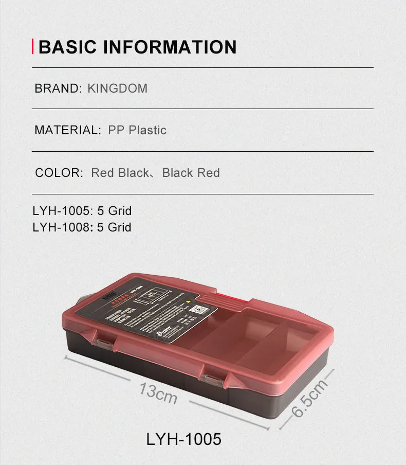 Kingdom Fishing Tackle Box Fish Lures Hooks Baits Compartments Storage Case Box Fishing Tackle Box for Pesca Fishing Accessories