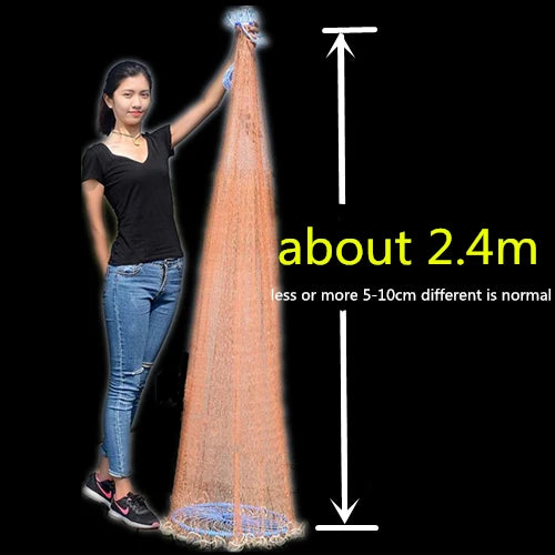 Finefish Cast Net Catch Fishing  Net Small Mesh American Style Throw Network Outdoor Hunting Tool