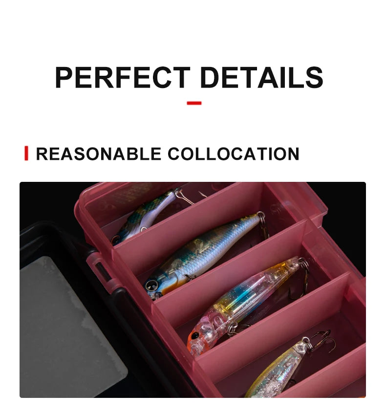 Kingdom Fishing Tackle Box Fish Lures Hooks Baits Compartments Storage Case Box Fishing Tackle Box for Pesca Fishing Accessories