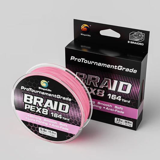 Pink Color Braid Line PEX8 Japanese UHMWPE  Material Anti-Fade Durable Strong Wear-Resistant Freshwater PE Dyneema Fishing Line