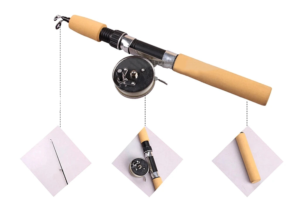Ice Fishing Rod Ultra Short Telescopic Winter Rod Small Sea Rod Ice Fishing Set Luya Fishing Gear Supplies