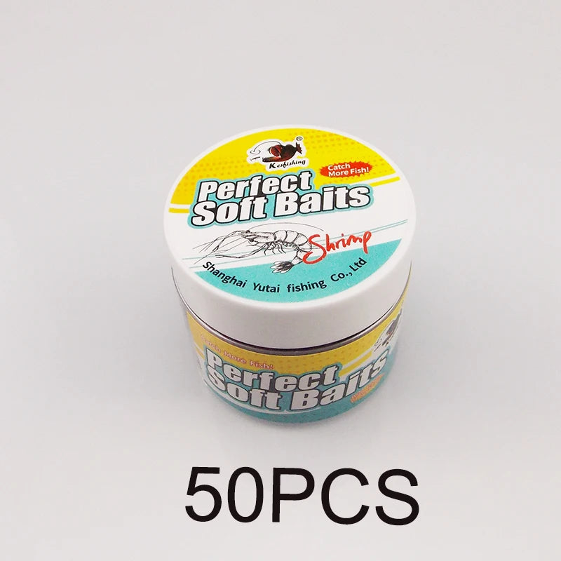 ESFISHING Worm Lures Ice Fishing Bait Soft Polaris 42mm 50pcs Sinking Lures Pesca Cheap Fishing Tackle Spinnerbait Ice Fishing