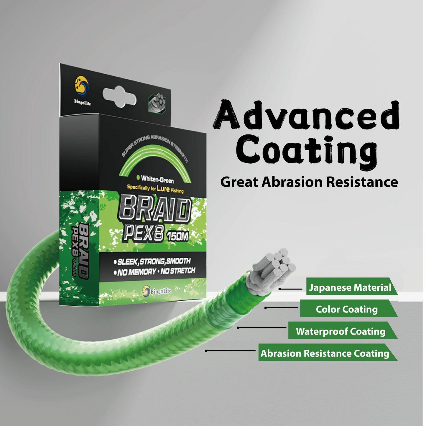 Japanese UHMWPE High Quality Material PEX8 164 Yard Braid Line Thinner Diameter Smooth Fishing PE Dyneema Braided Fishing Line