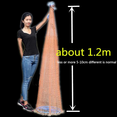 Finefish Cast Net Catch Fishing  Net Small Mesh American Style Throw Network Outdoor Hunting Tool