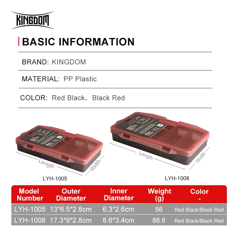 Kingdom Fishing Tackle Box Fish Lures Hooks Baits Compartments Storage Case Box Fishing Tackle Box for Pesca Fishing Accessories