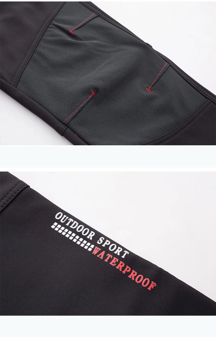 Men Winter New Warm Hiking Trekking Fishing Camping Climbing Trousers Oversize 6XL Waterproof Outdoor Women Cycling Fleece Pants