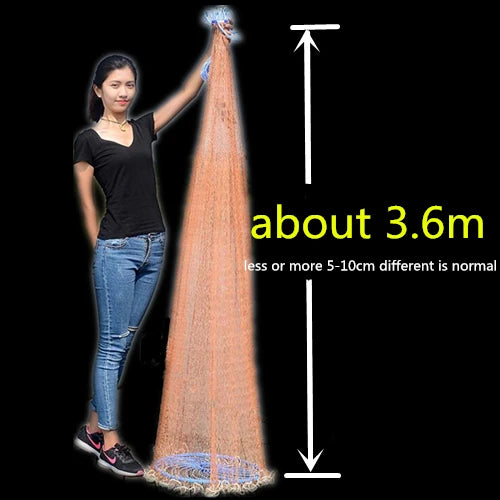 Finefish Cast Net Catch Fishing  Net Small Mesh American Style Throw Network Outdoor Hunting Tool