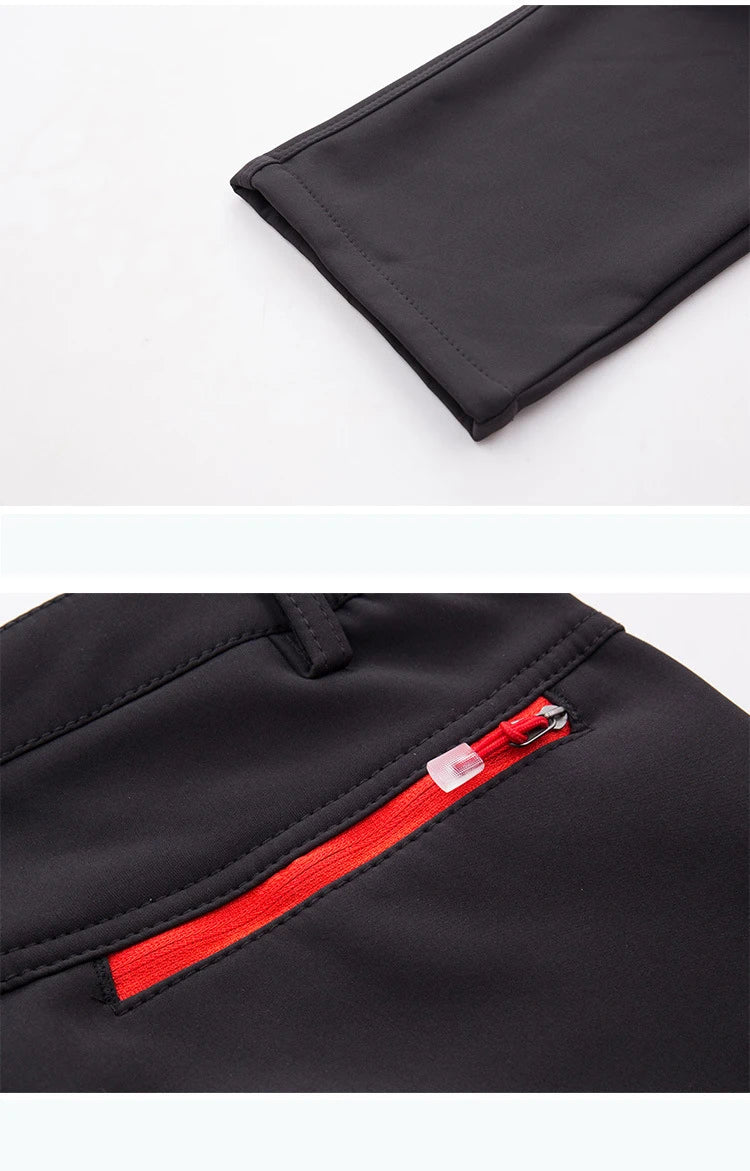 Men Winter New Warm Hiking Trekking Fishing Camping Climbing Trousers Oversize 6XL Waterproof Outdoor Women Cycling Fleece Pants