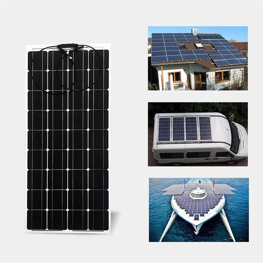 2000W solar panel, 18V flexible solar panel, efficient portable power supply, emergency charging, boat energy vehicle, household