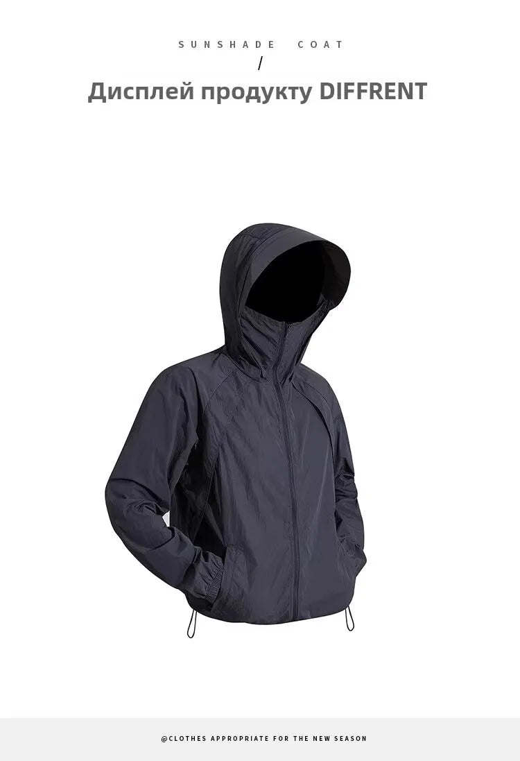 Ice Silk Hated Sun Protection Clothing Men's Summer Thin Breathable Outdoor Climbing Suit Workwear Jaet Loose Fit Casual En...