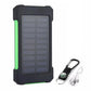 Solar Power Bank 20000mAh Charging Portable Charger Phone External Battery with SOS Flashlight 2-USB Outdoor Powerbank