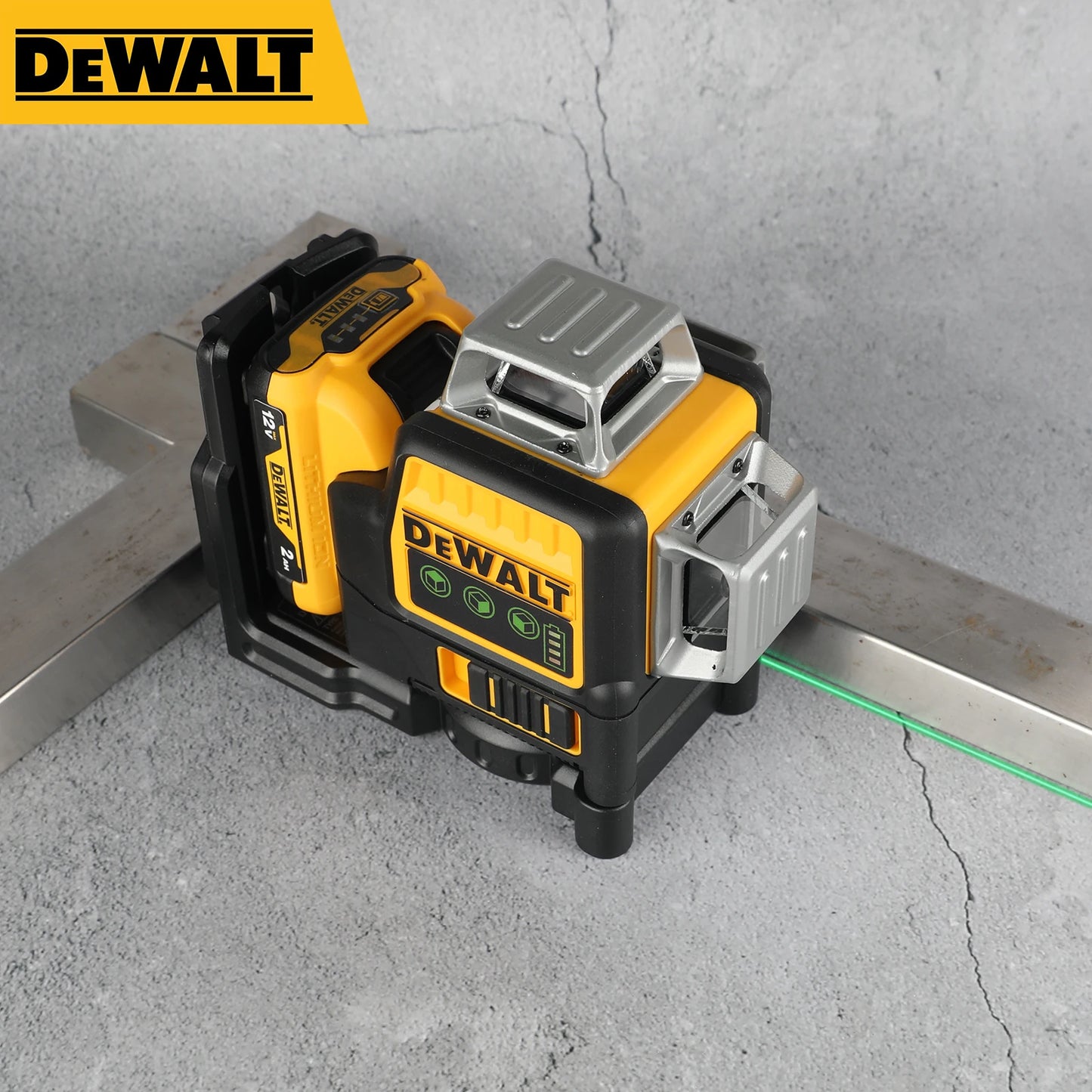 Dewalt DW089LG 12-Line Green Beam Laser Level - 360° 3-Side Coverage, 12V Li-Ion, Jobsite Ready for Any Task