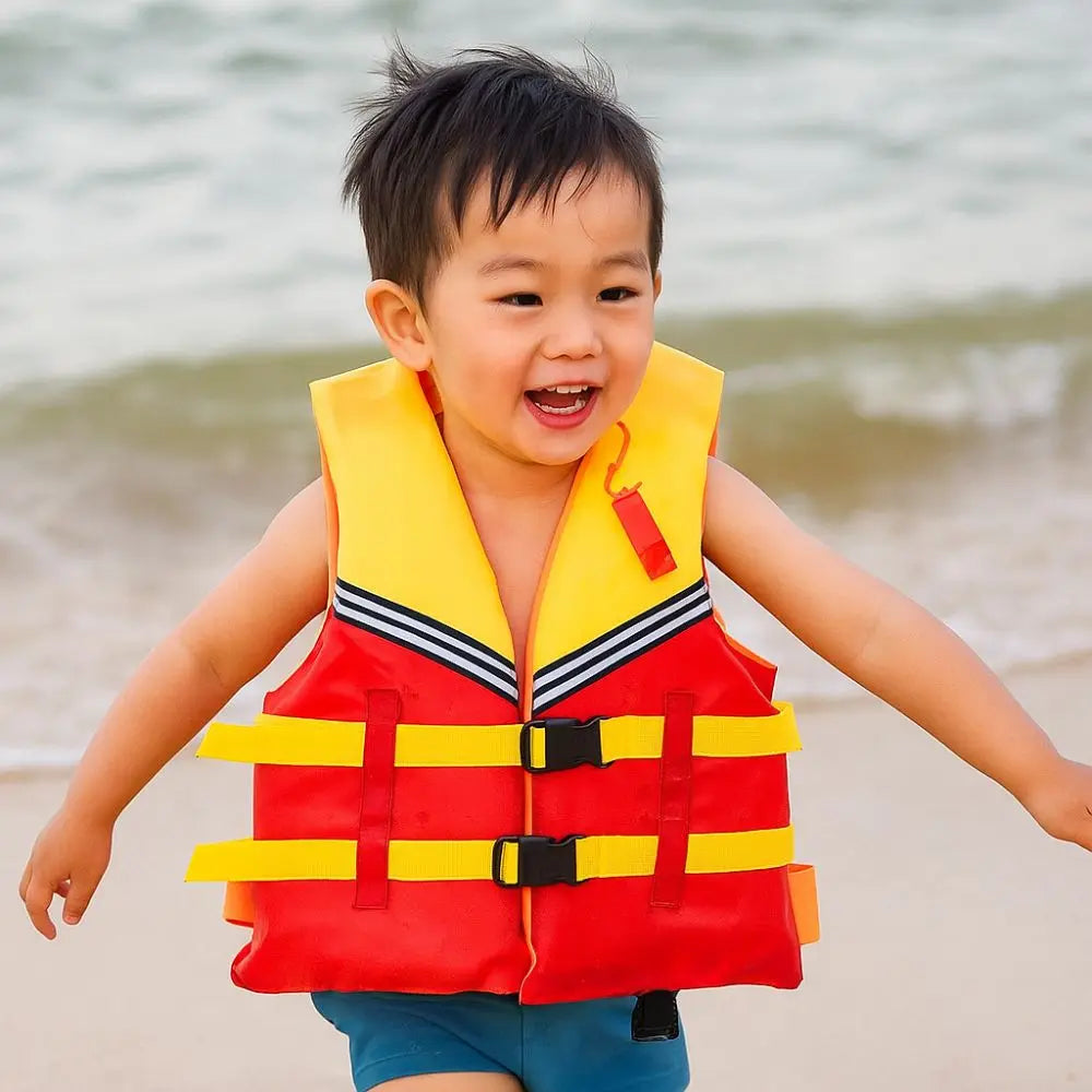 Survival Suit Large Buoyancy Life Vest Jacket with Whistle Adjustable Straps Marine Safety Vest Portable Swimming Vest Skiing