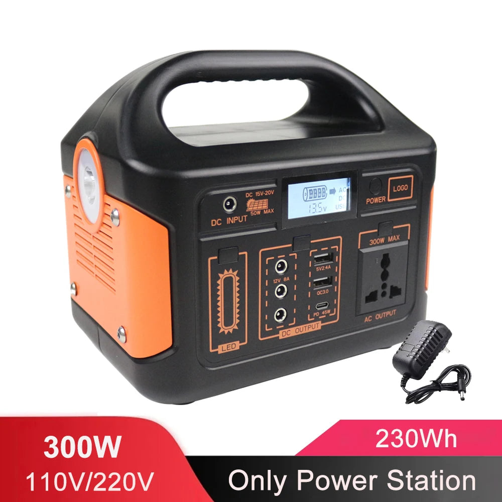 500W/300W/100W 460Wh/230Wh/76Wh LiFePO4 Portable Power Station Mobile Power Supply Solar Generator Built-in BMS 220V for Camping