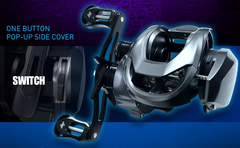 SEASIR Cast-X Baitcasting Reel 7.3:1 HS Gear Ratio Aluminum Double Spool Carbon Grip Metal BFS Micro Fresh Seawater Fishing Coil