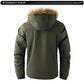 New Winter Men Outwear Fleece Warm Removable Hooded Hiking Jacket Men Outdoor Windproof Casual Fashion Jacket Coat Male Clothing