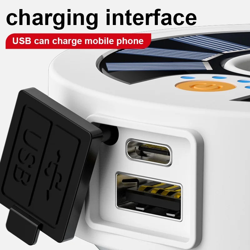 Solar LED Camping Lantern Light Outdoor Waterproof Emergency Rechargeable Multifunctional Portable Tent Flashlight