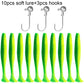 10PCS Soft Lure 5.5cm 7cm 10cm T Tail Worm 3PCS Jigging Head Hook 3g 5g 10g Metal Jig Carp Fishing Pesca Swimbait Gear Kit Bait