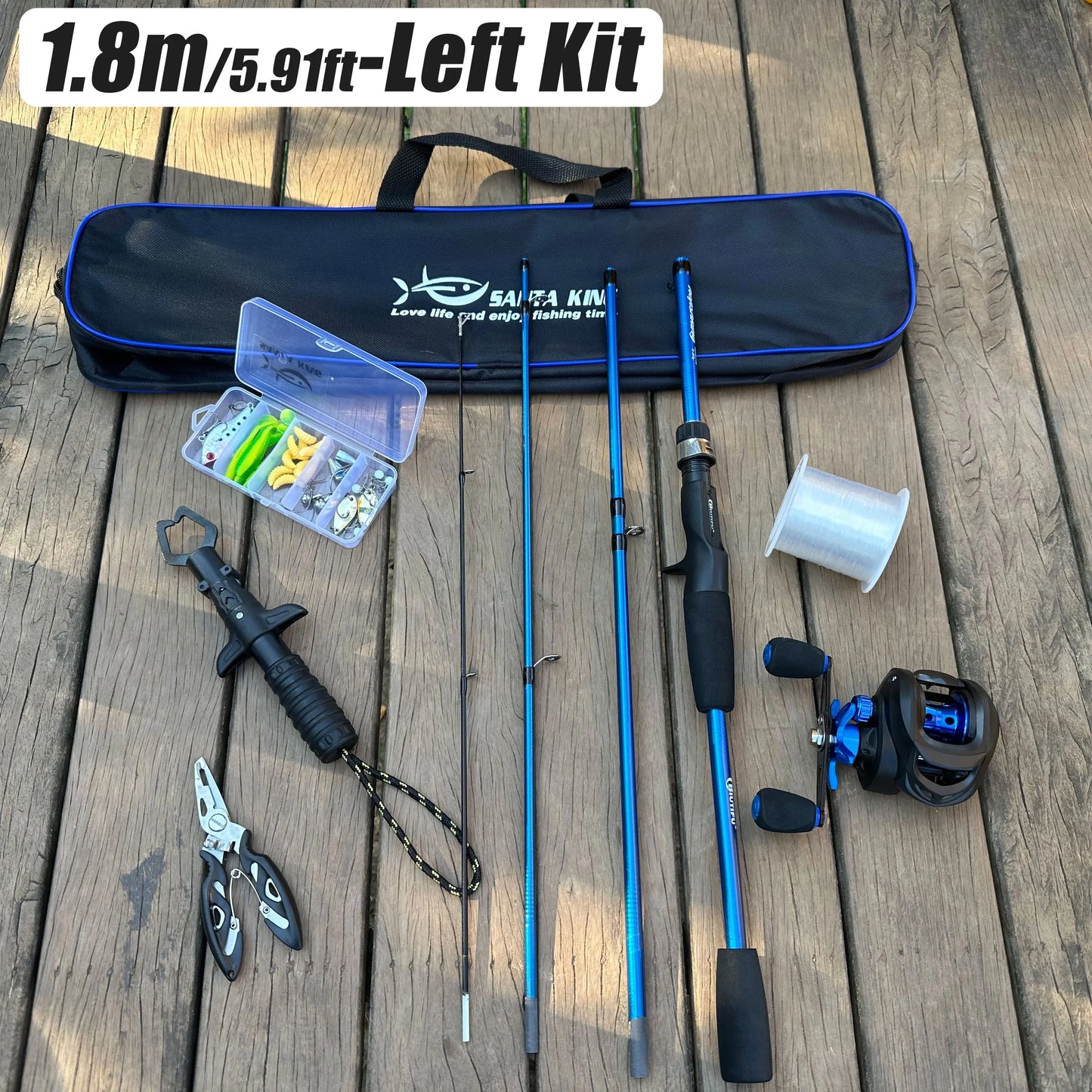 Fishing Rod Reel Set with Fishing Gear Bag Fish Controller Fishing Line Fishing Pliers - Complete Fishing Equipment Kit