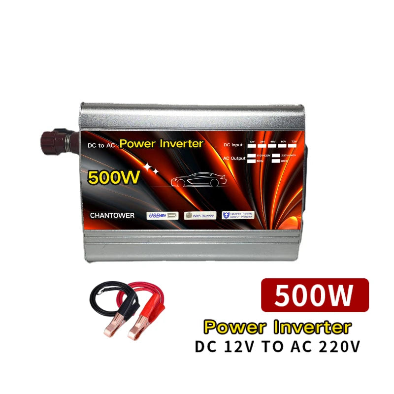 Inverter 12v 220v Solar Inverter 500W 1000W 1500W 2000W Portable Voltage Transformer Auto Charger Converter Car Power Inverter