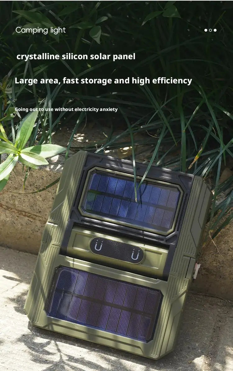 Solar Powered Portable Camping Light with Strong Magnetic Base for Home Emergency Construction Site Outdoor Work Lamp