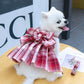 Pet dog  cat jk plaid skirt vest leash teddy than bear out clothes chest strap walking supplies