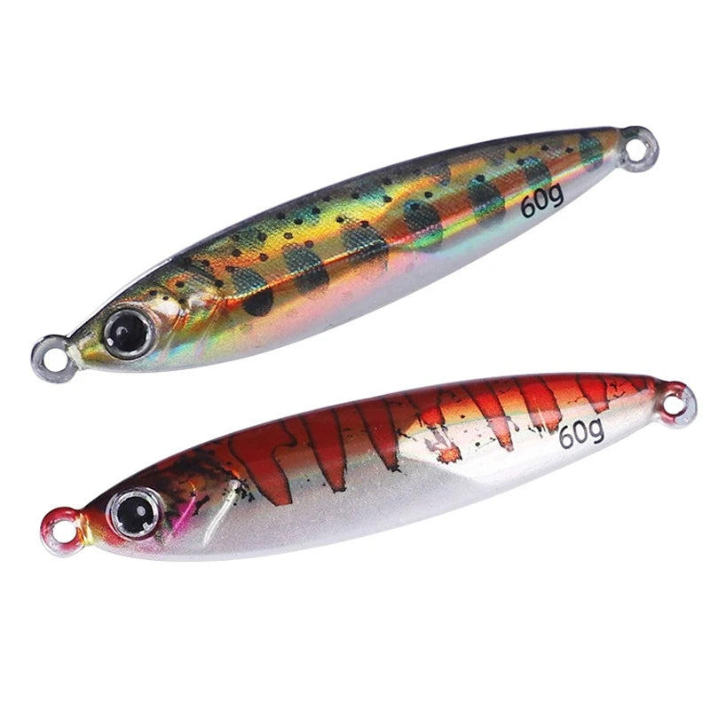 Luminous Tungsten Metal Jig 80g/60g/40g/30g Fishing lure quickly sinking jig bait